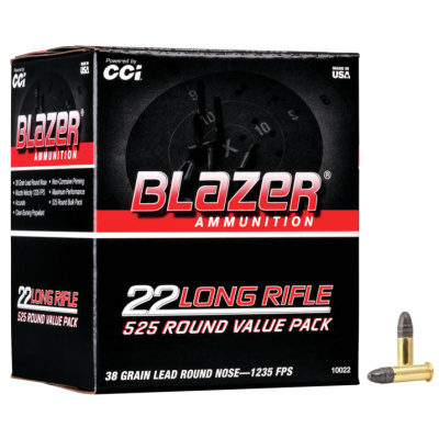 CCI Blazer Ammunition 22 Long Rifle 38 Grain Lead Round Nose Box of 525