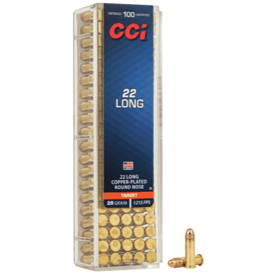 CCI Target Ammunition 22 Long 29 Grain Plated Round Nose Box of 100