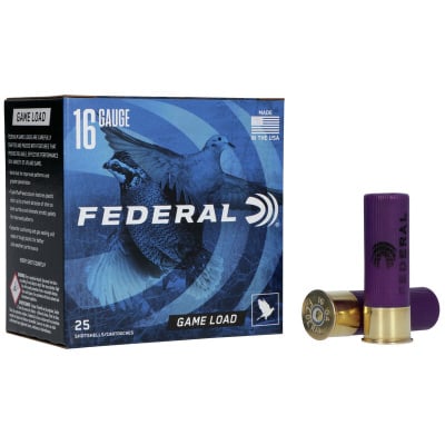 Federal Game Load Upland Hi-Brass Ammunition 16 Gauge 2-3/4" 1 1/8 oz Shot