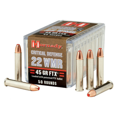 Hornady Critical Defense Ammunition 22 Winchester Magnum Rimfire (WMR) 45 Grain Polymer Tipped Box of 50