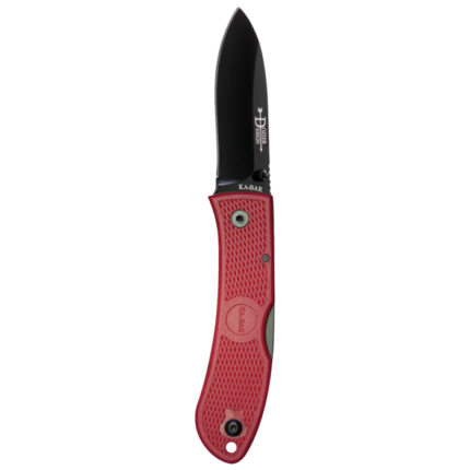 KA-BAR Dozier Hunter Folding Knife 3" Drop Point Red Satin Blade