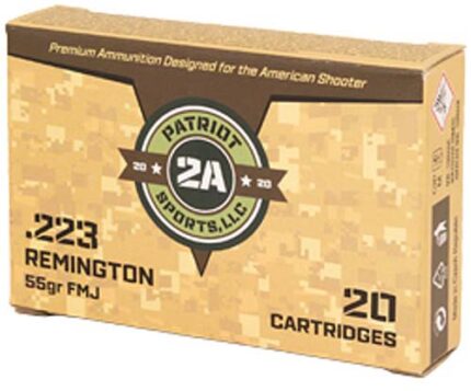 Patriot Sports, USA .223 Rem 55 Grain Full Metal Jacket Rifle Ammunition