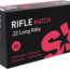 SK Rifle Match .22 Long Rifle 40 grain Lead Round Nose Brass Cased Rimfire Ammunition
